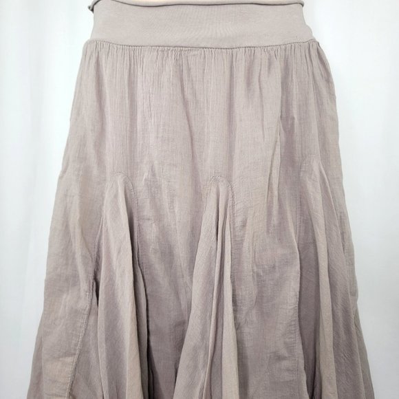 Italian Boho Tan Midi Skirt - Picture 3 of 5